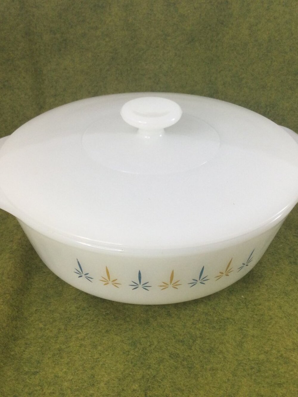 Anchor Hocking Fire King Casserole Covered Dish Candle Glow #436 1 Quart